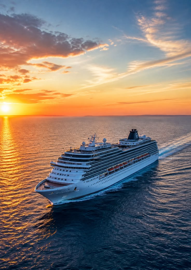 Luxury cruise ship at sea