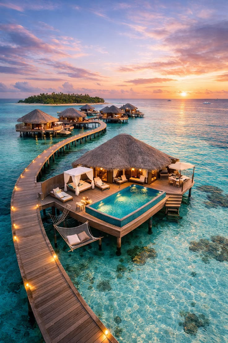 Maldives overwater bungalows
